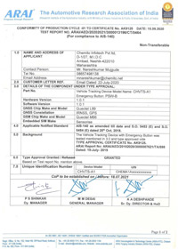 Conformity of production Cycle Certificate