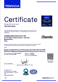 Chemito Infotech Pvt. Ltd. ISO 9001 Certificate