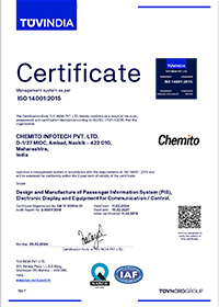 Chemito Infotech Pvt. Ltd. ISO 14001 Certificate
